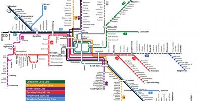 रेलवे स्टेशन का नक्शा मेलबोर्न