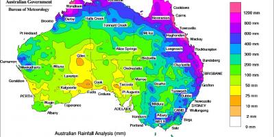 मेलबर्न में बारिश का नक्शा