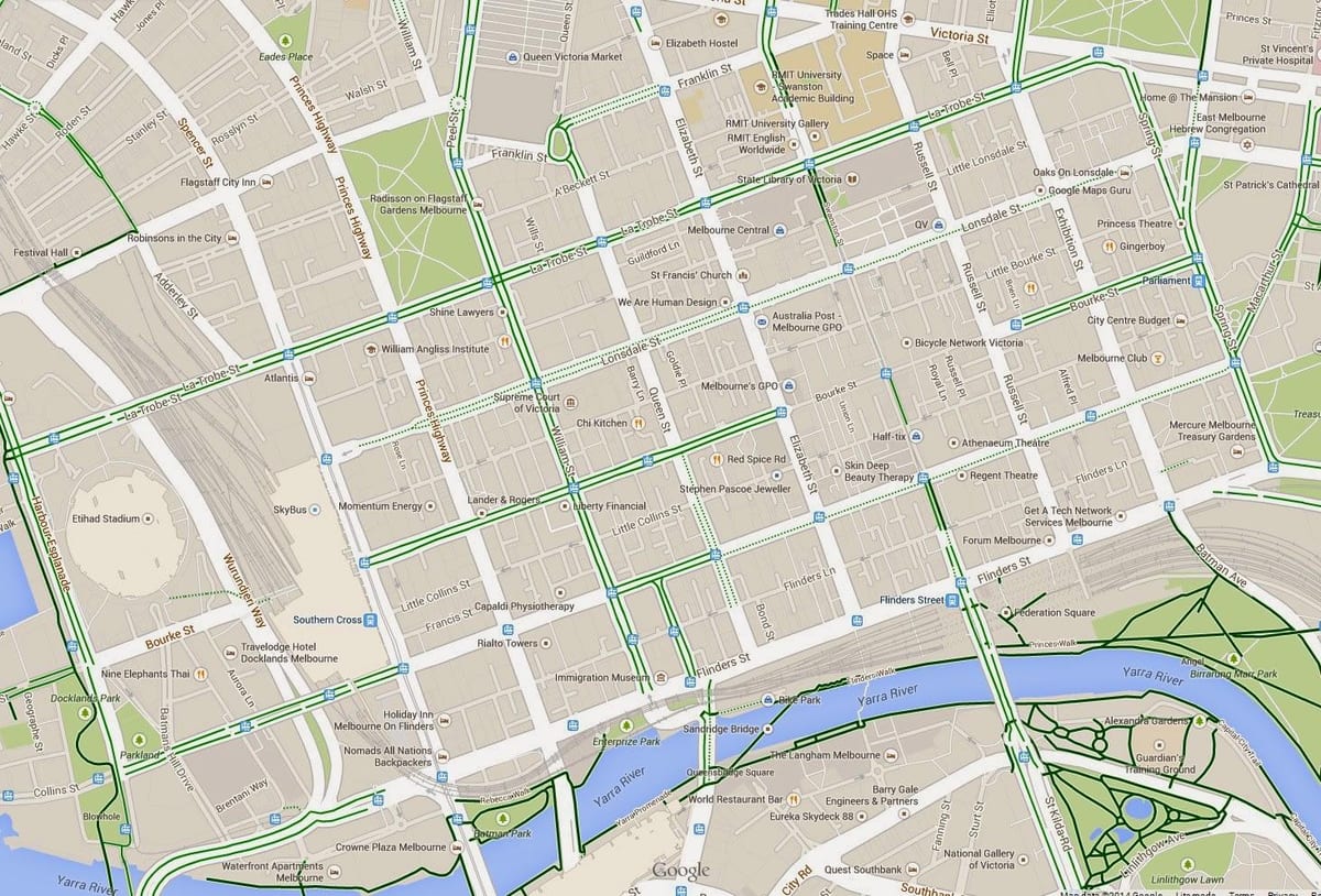 Melbourne cbd मानचित्र