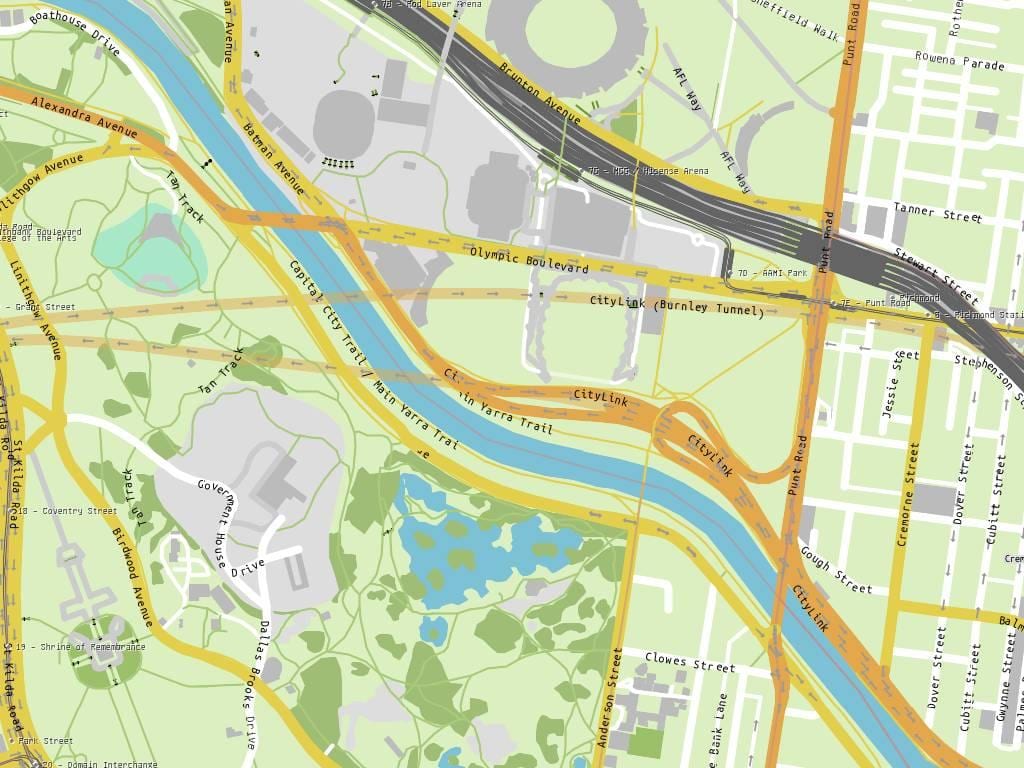 Yarra निशान नक्शा