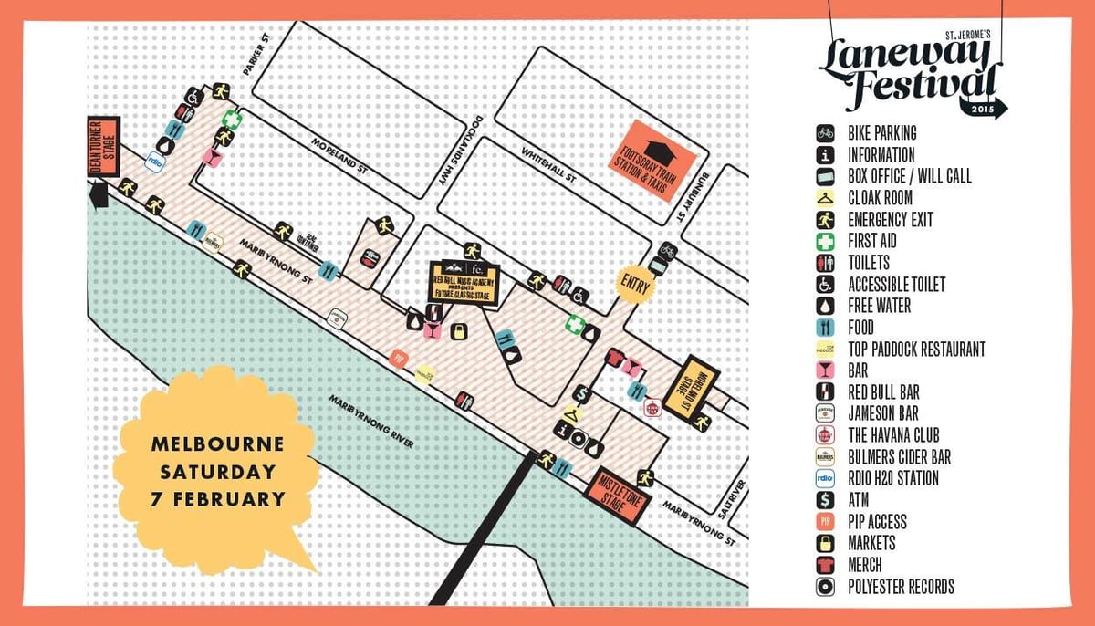 नक्शे के मेलबोर्न laneways