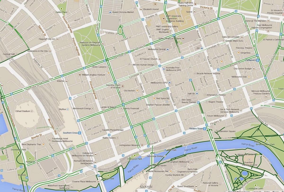 Melbourne cbd मानचित्र