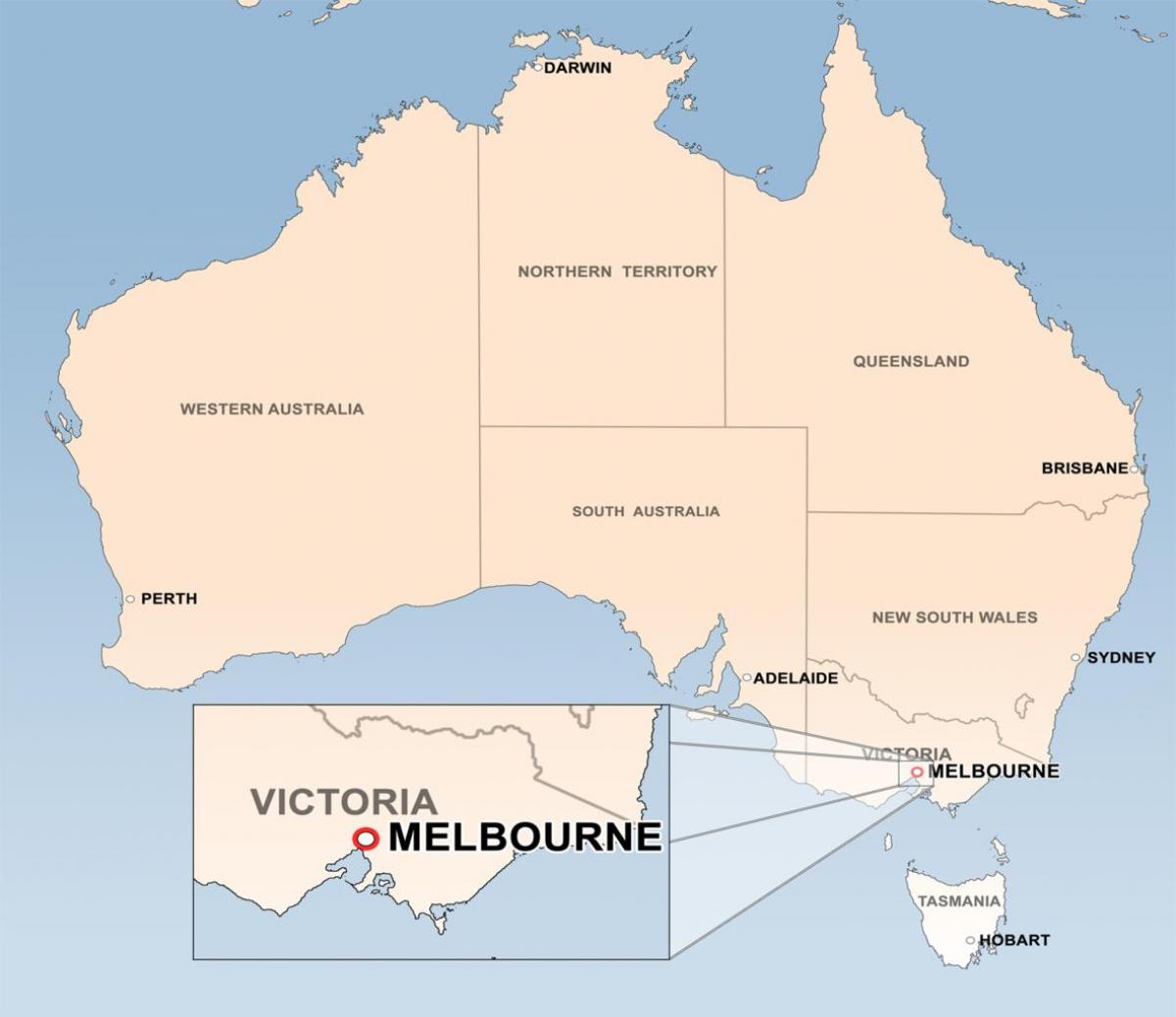 नक्शे के मेलबोर्न ऑस्ट्रेलिया