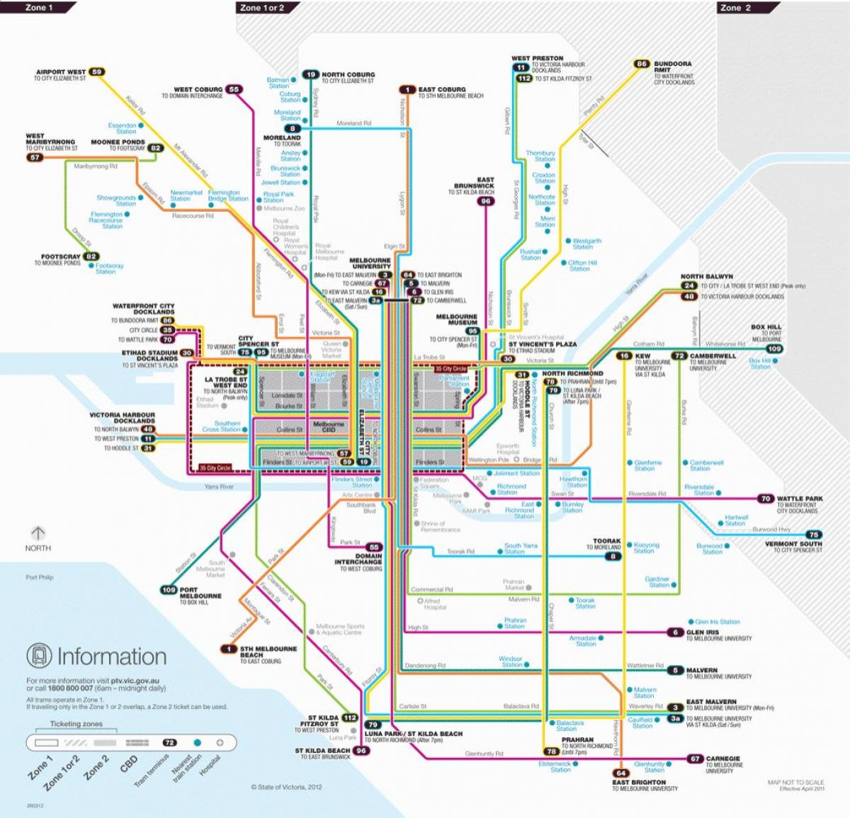 मेलबोर्न ट्राम मार्ग नक्शे