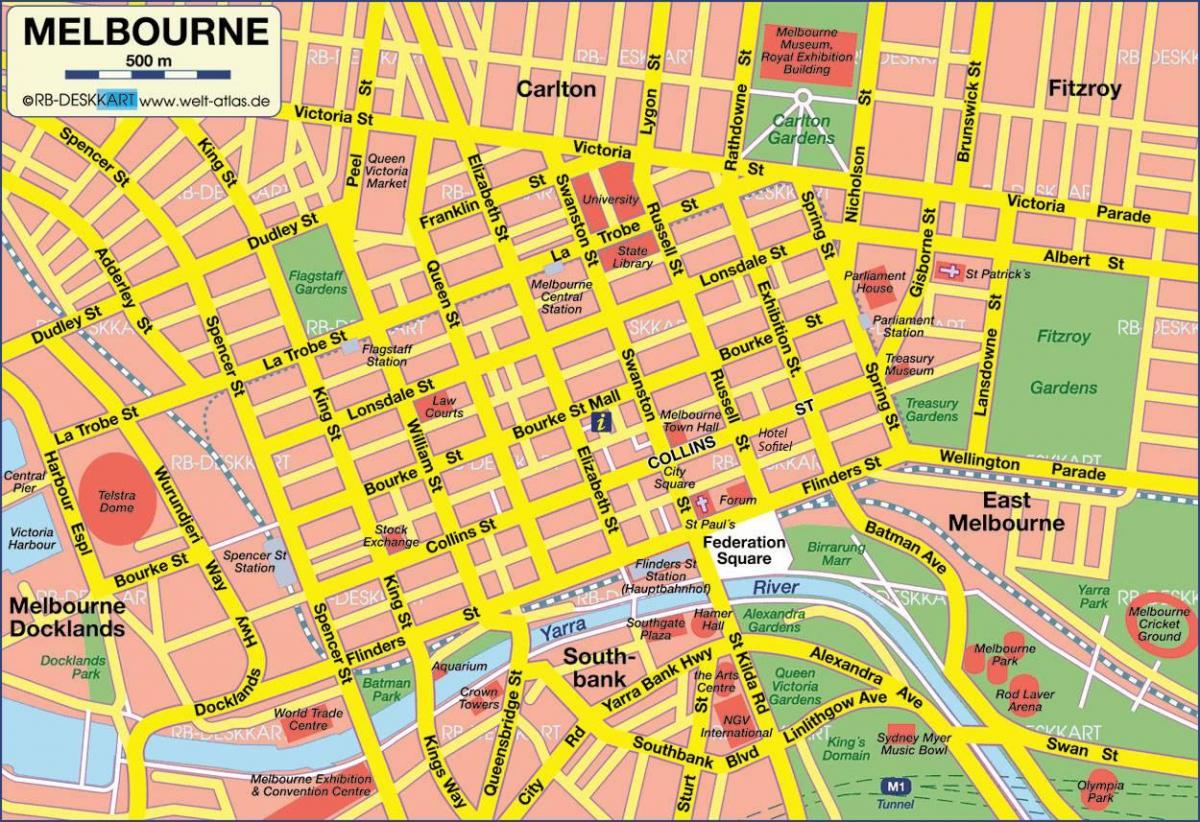 मेलबोर्न शहर के नक्शे