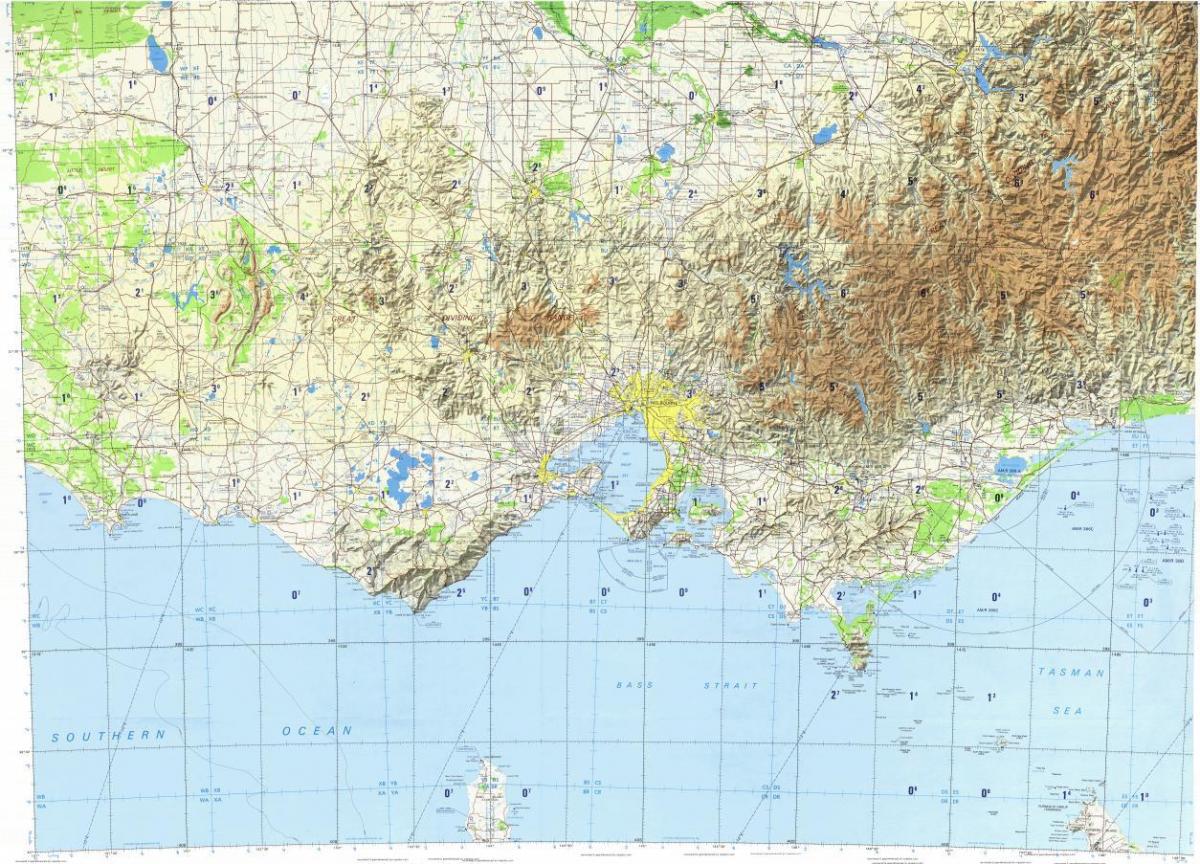 स्थलाकृतिक नक्शे के मेलबोर्न
