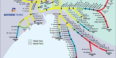 रेल मानचित्र मेलबोर्न