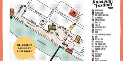 नक्शे के मेलबोर्न laneways