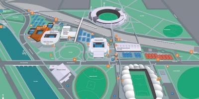 मेलबोर्न ओलंपिक पार्क का नक्शा